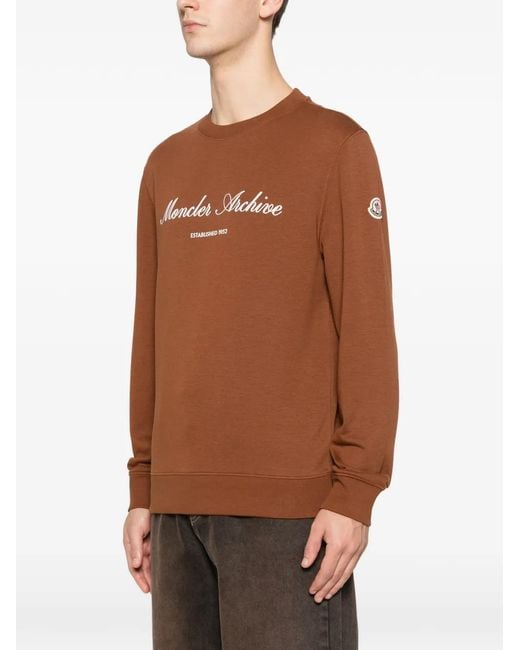 Moncler Brown Logo-Patch Sweater for men