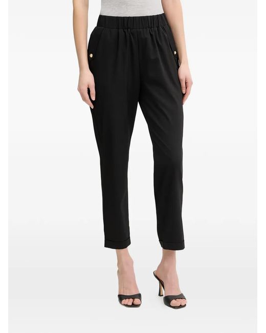 Liu Jo Black Cuffed Elasticated Trousers