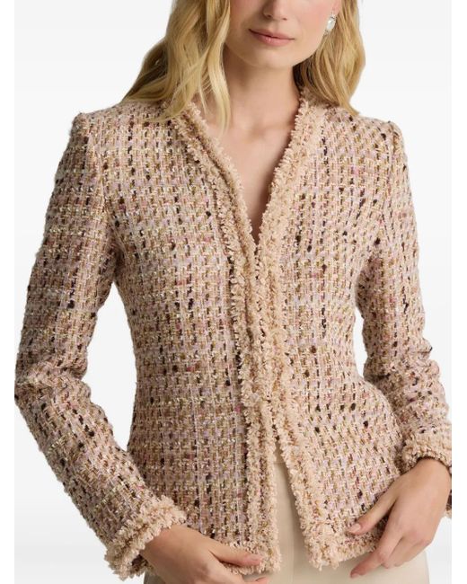 St. John Natural Tweed Fringed Jacket