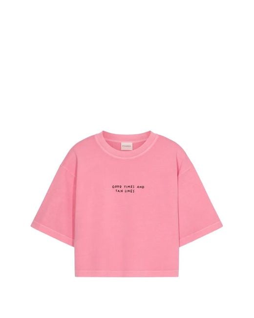 Closed Cropped Blouse in het Pink