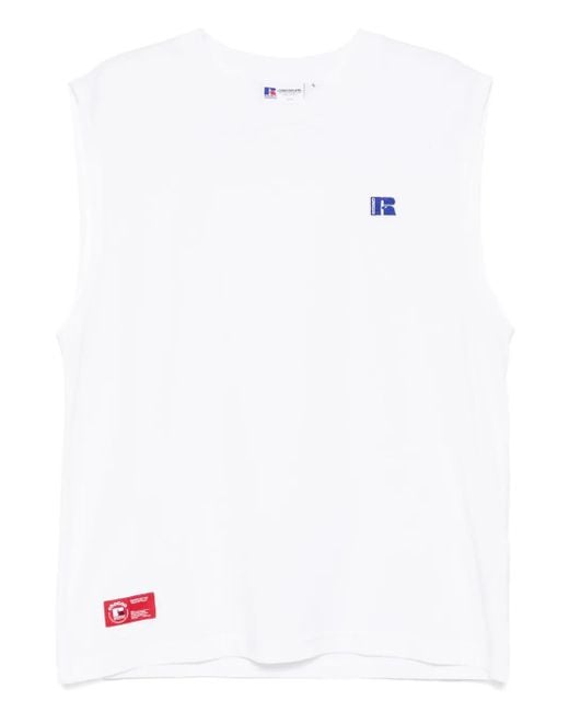 Chocoolate White X Russell Athletic Logo-Patch Vest for men