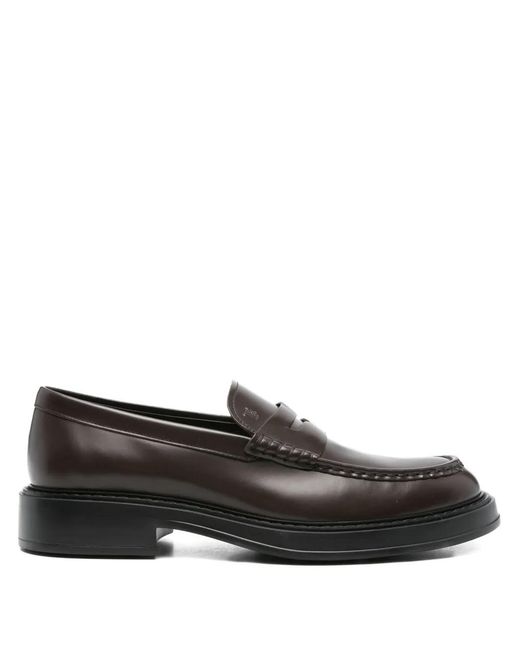Tod's Black Leather Loafers for men