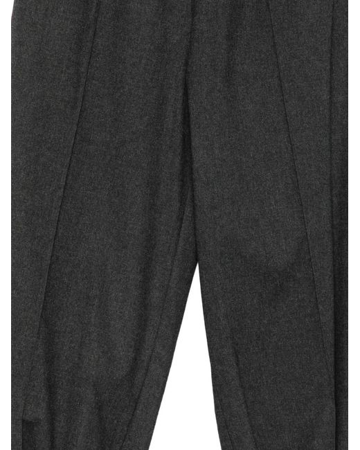 Alysi Gray Drawstring-Cuff Straight-Leg Trousers