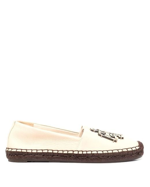 Tory Burch Leather Ines Logo-patch Espadrilles in Natural | Lyst Canada