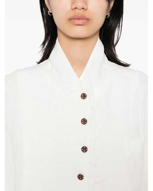 Marc Le Bihan White Textured Coat