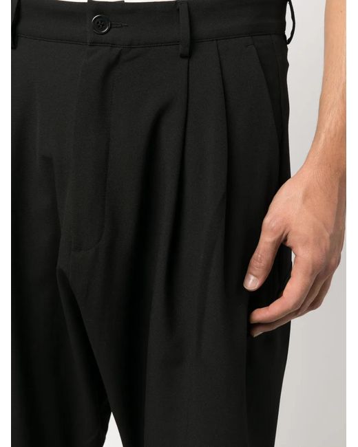 Henrik Vibskov Black Drop-Crotch Tapered Trousers for men