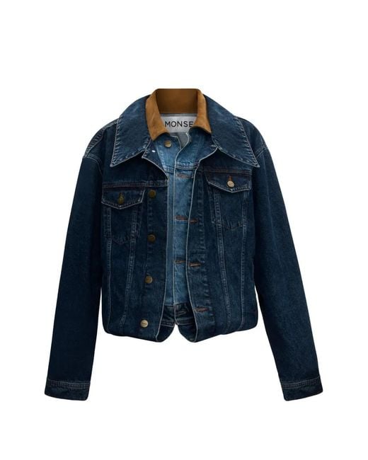 Chaqueta Vaquera Con Doble Capa Monse de color Blue