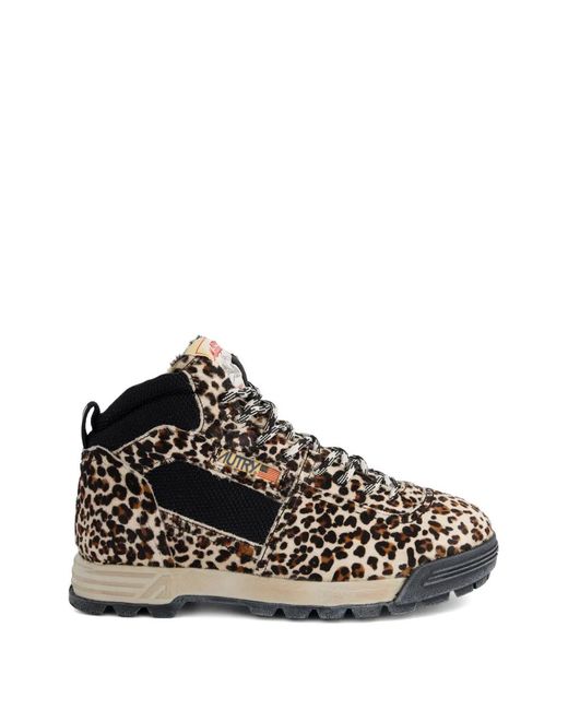 Autry Black Malga Leopard-Print Sneakers
