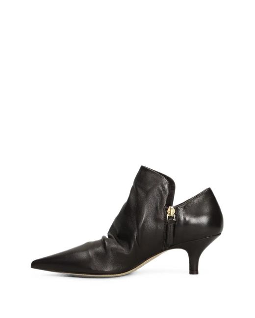 The Seller Black Ruched Pointed-Toe Ankle Boots