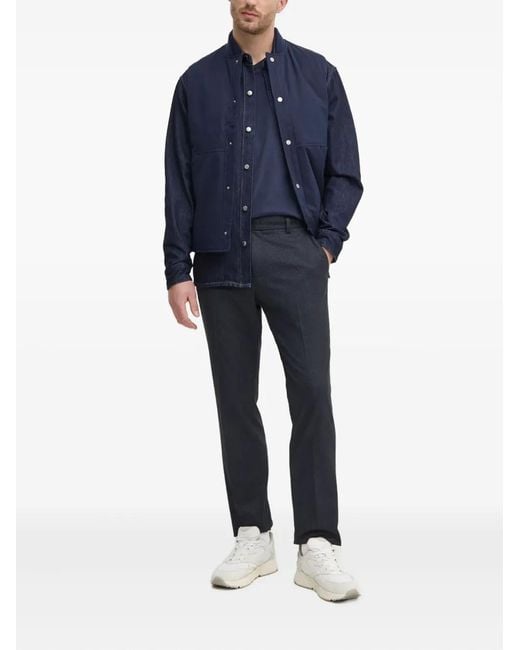 Benetton Blue Press-Stud Jacket for men