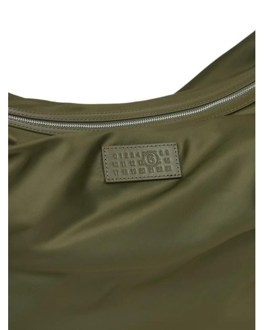 MM6 by Maison Margiela Green Logo-Patch Shoulder Bag