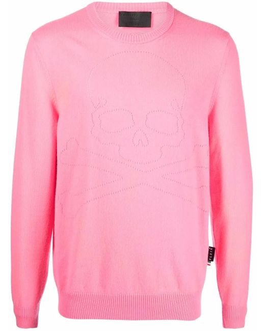 Philipp Plein Pink Crew Neck Cashmere Jumper for men