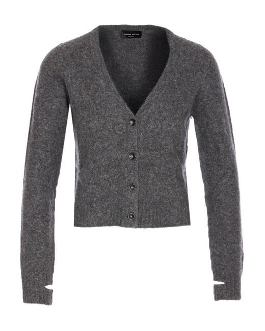 Roberto Collina Gray Geknöpfter Cardigan mit V-Ausschnitt