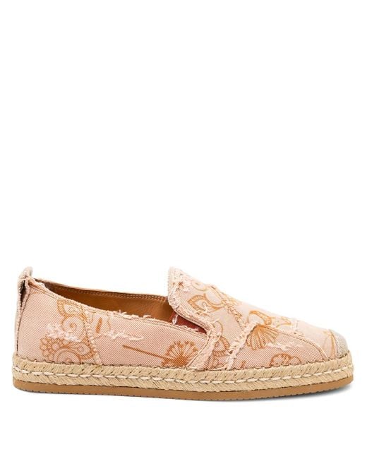 Hogan Pink Espadrilles Frangées À Fleurs