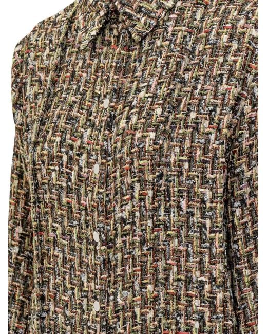 IRO Brown Tweed-Effect Woven Shirt