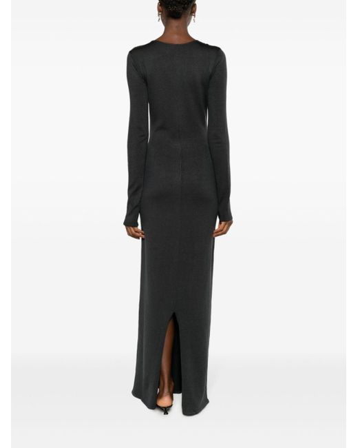 Magda Butrym Black Cut-out Silk Maxi Dress
