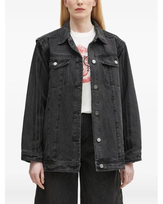 Adidas Black Panelled Denim Jacket