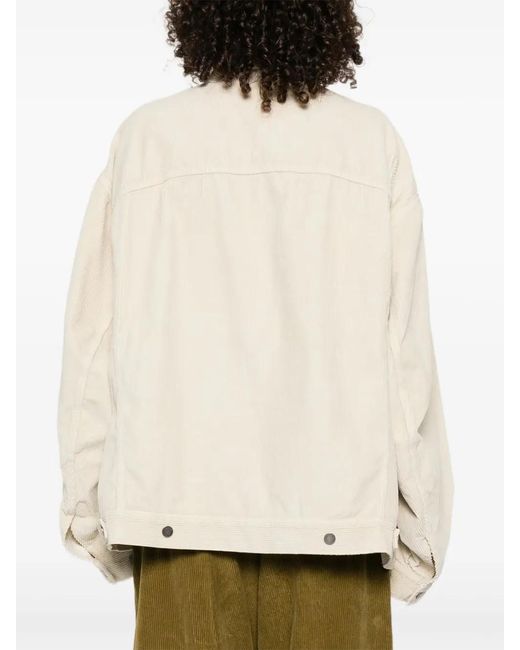 Haikure Natural Corduroy Button-Fastening Jacket