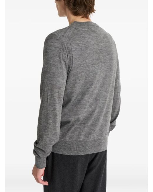 Pringle of Scotland Gray Crew Neck Wool Sweater for men