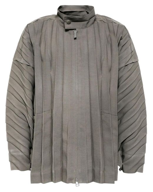 Homme Plissé Issey Miyake Gray Edge Pleated Jacket for men