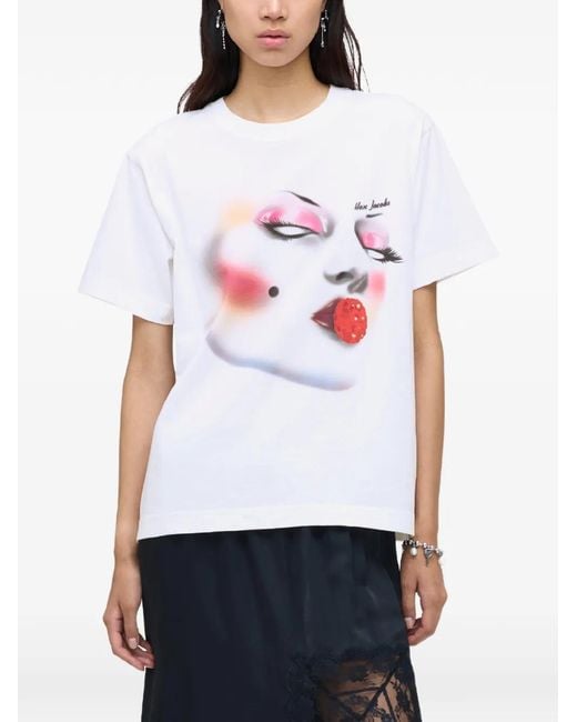 Marc Jacobs White Print-Detail T-Shirt