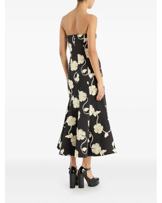 ROTATE BIRGER CHRISTENSEN White Flower Midi Dress