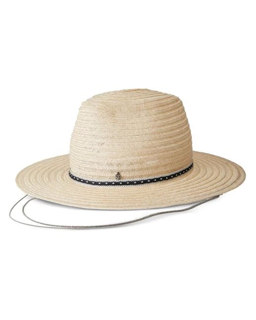 Maison Michel Natural Kyra Logo-Charm Sun Hat