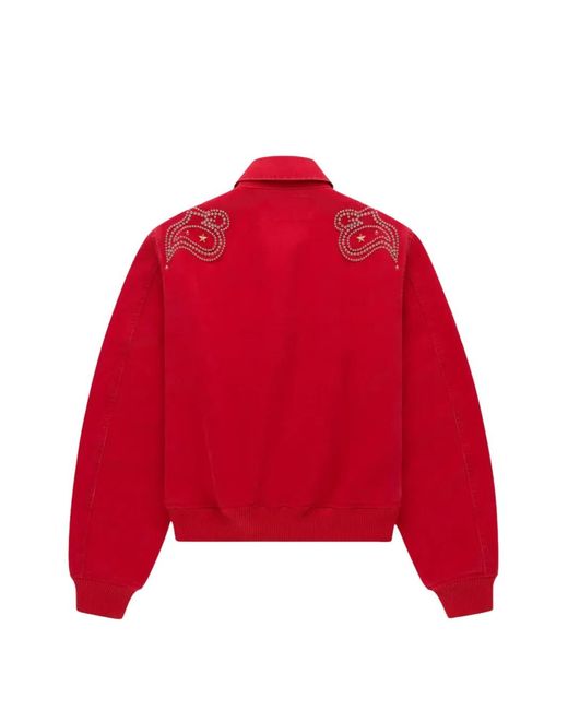 Sp5der Red R-05 Script Script Lightweight Bomber Jacket for men