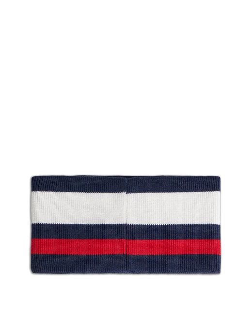 DSquared² White Maple Leaf Striped Wool Headband for men