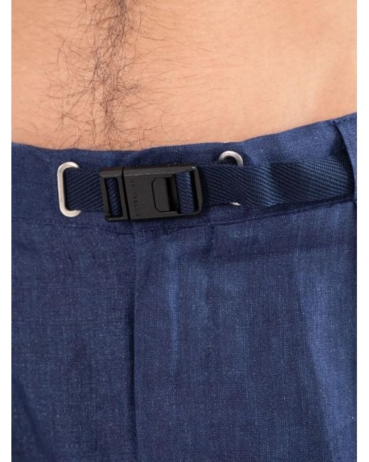 White Sand Blue Pantalon En Lin À Plis for men