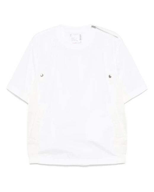メンズ Sacai パネル Tシャツ White