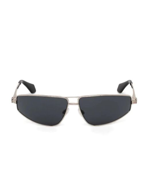 Palm Angels Gray Geometric-Frame Sunglasses
