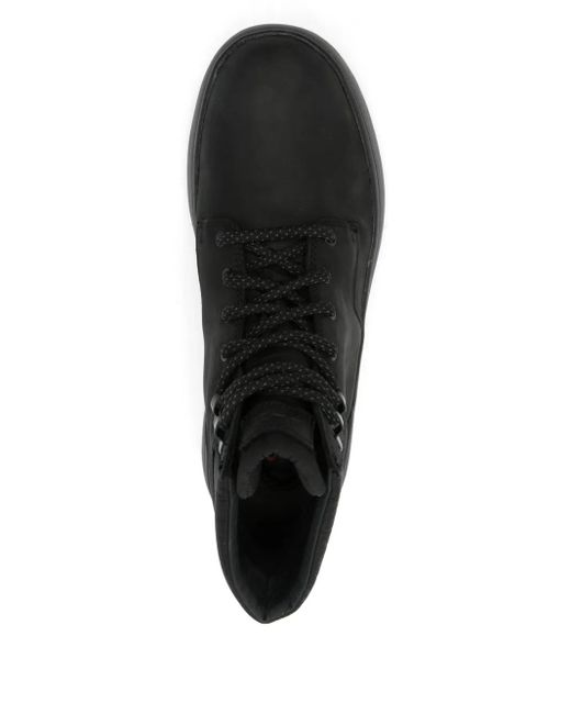 Geox Black Leather Biker Boots for men