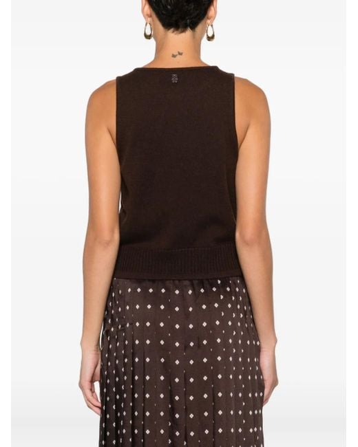 Top con cuello redondo Sandro de color Brown