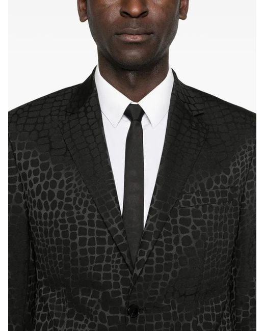 Karl Lagerfeld Black Clever Patterned Blazer for men