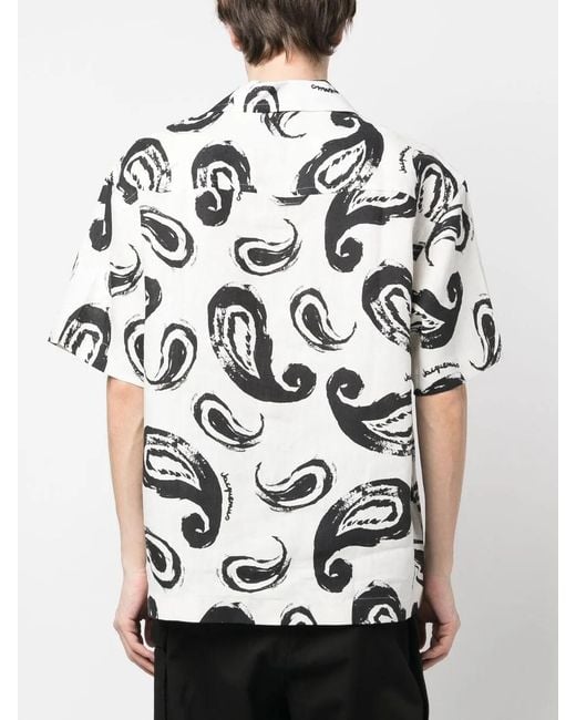 Jacquemus White La Chemise Jean Paisley-Print Shirt