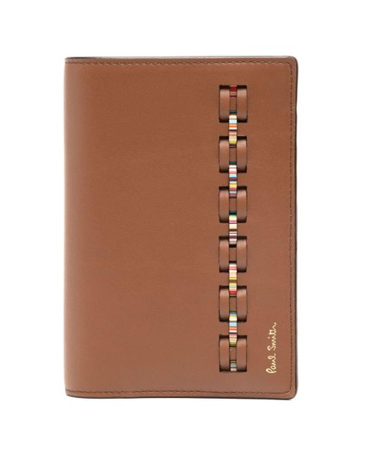 Paul Smith Brown Signature Stripe Passport Cover Wallet for men