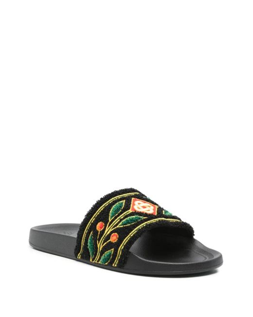 Casablanca Green Embroidered "Terry" Slider for men