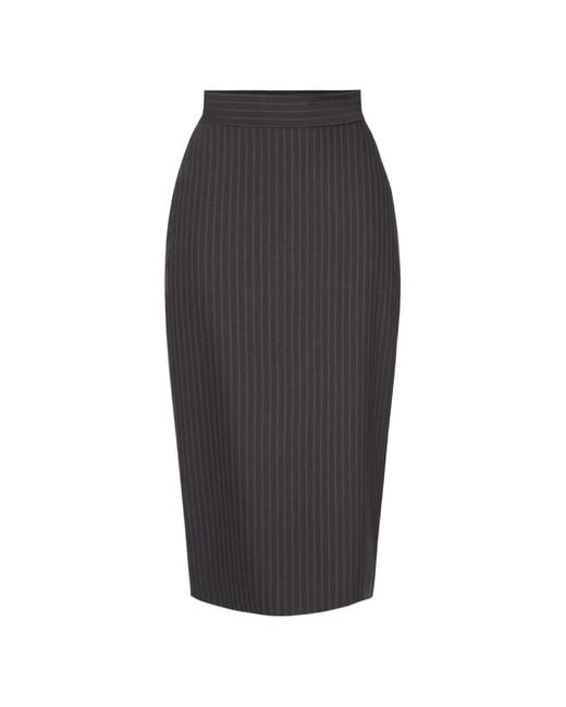 Elisabetta Franchi Gray Pinstriped Skirt