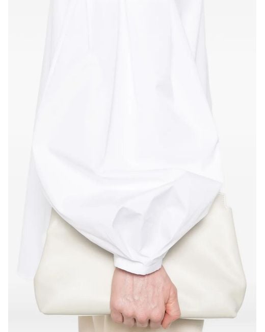 Genny White Point-Collar Shirt