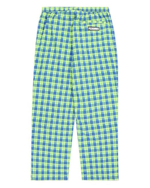 Pleasures Blue Practice Checked-Pattern Track Pants for men