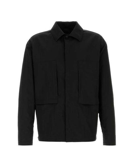 Laminar Black Crinkled-Finish Patch-Pocket Jacket for men