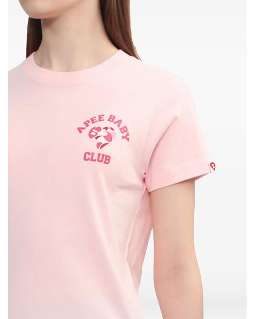 A Bathing Ape Pink Logo Graphic T-Shirt