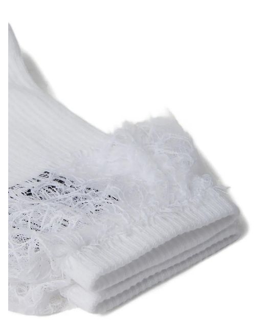 VTMNTS Gray Lace-Trim Barcode Socks