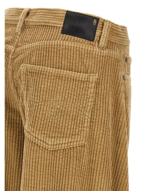 R13 Natural Janine Corduroy Twisted-Seam Trousers