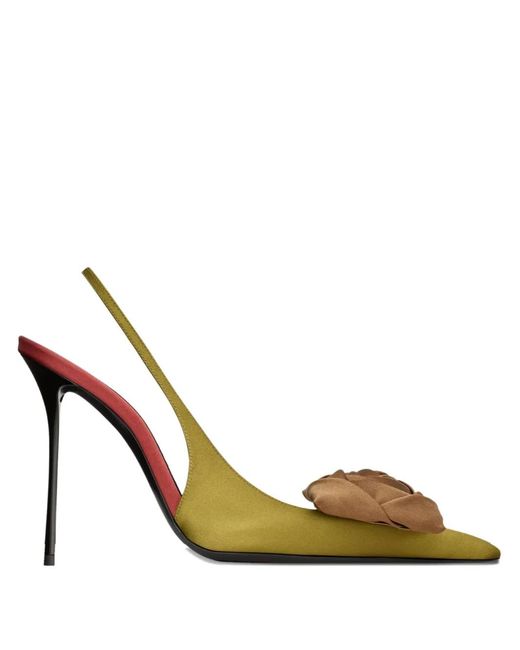 Saint Laurent Metallic 110Mm Amalia Slingback Heeled Pumps