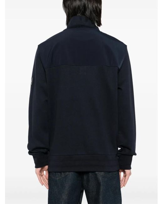 Felpa Con Mezza Zip di Boss in Blue da Uomo