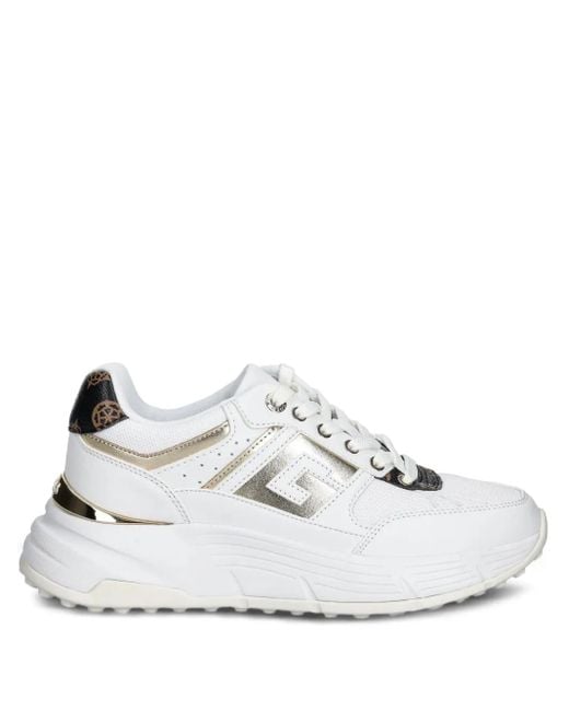 Guess White Fonzi Platform Sneakers