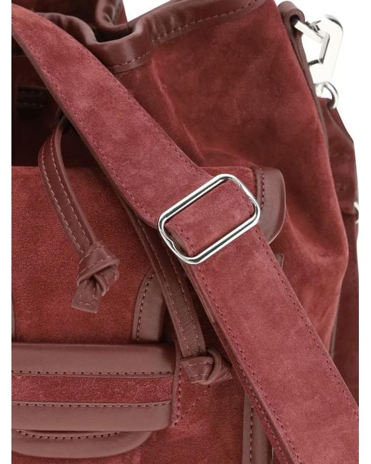 Pierre Hardy Red Maxi Alpha Suede Flap Pocket Bucket Bag
