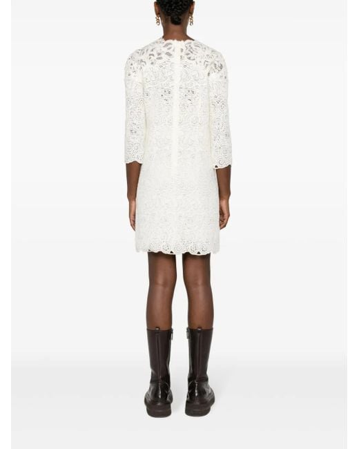 Ermanno Scervino White Wool Blend Short Dress